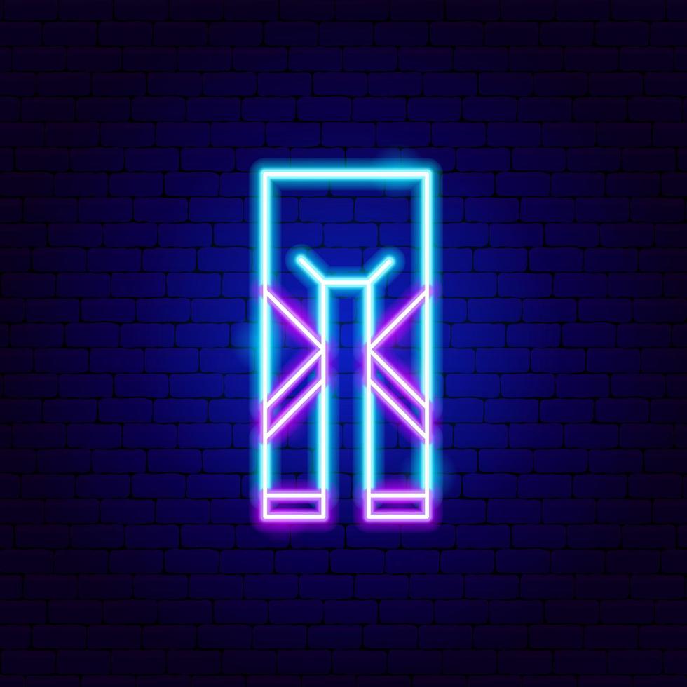Diving Trousers Neon Sign vector