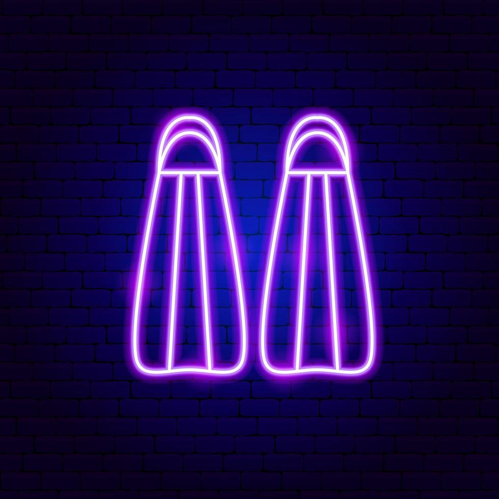Flippers Neon Sign vector