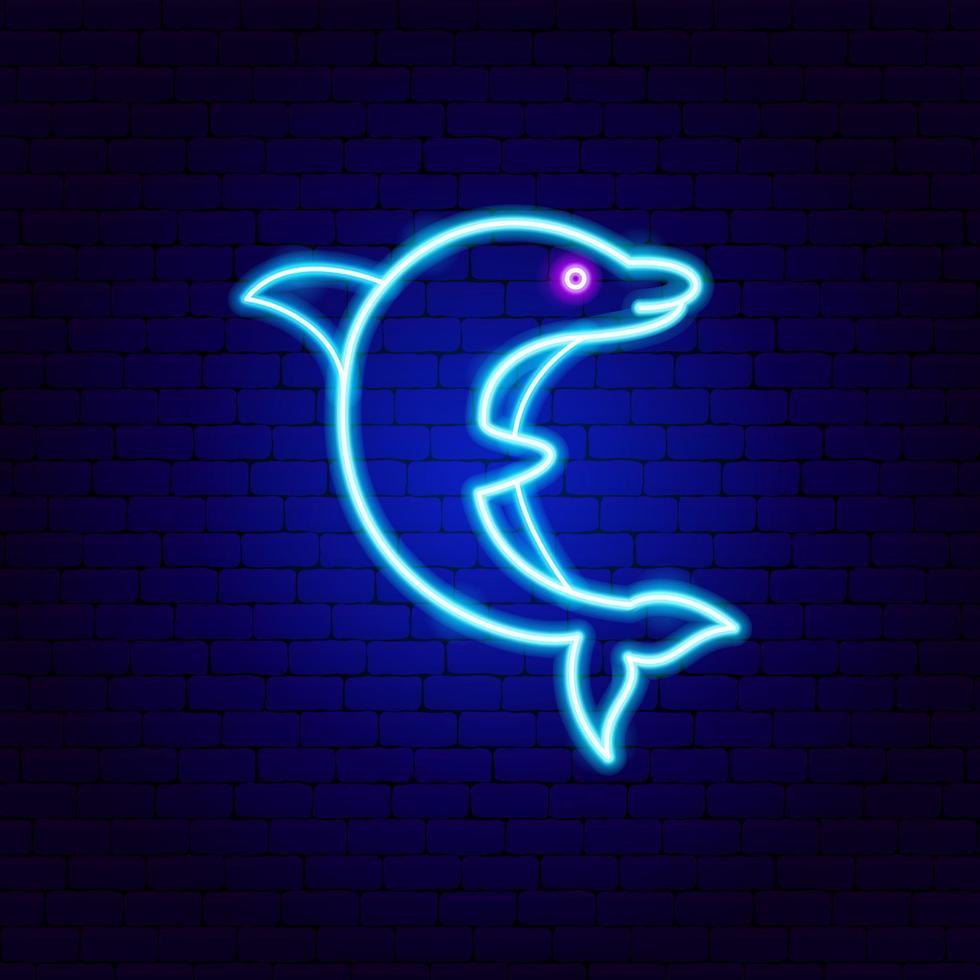 Dolphin Neon Sign vector