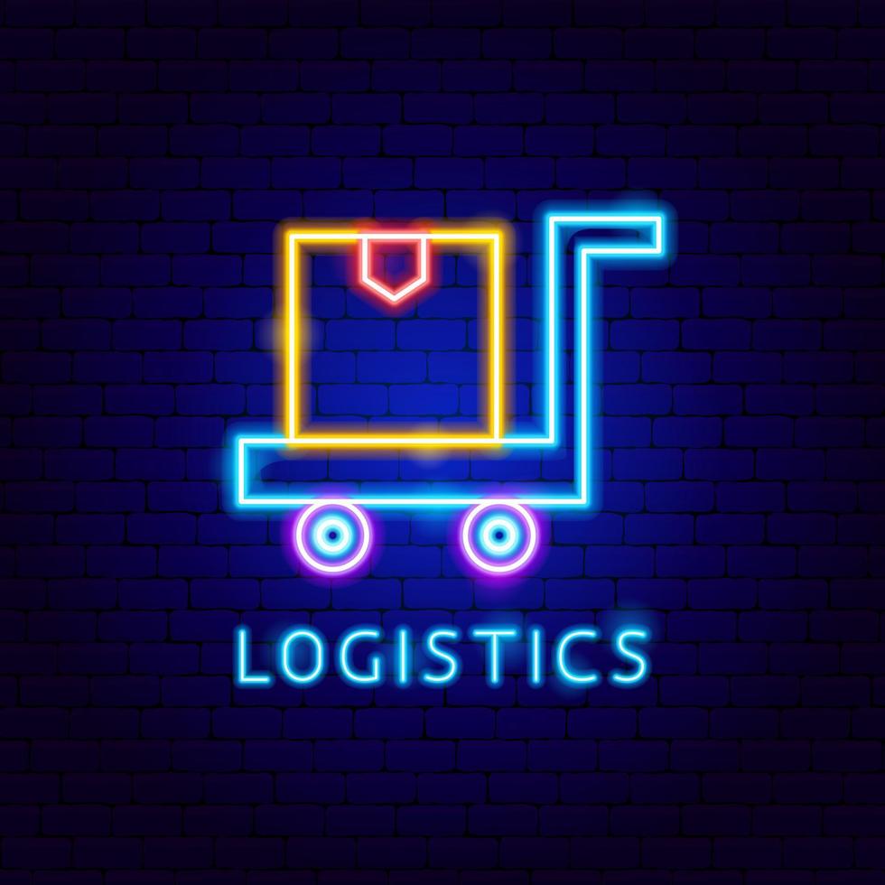 Logistics Neon Label vector