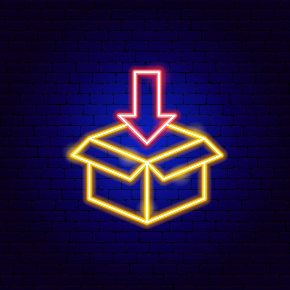 Box In Neon Sign vector