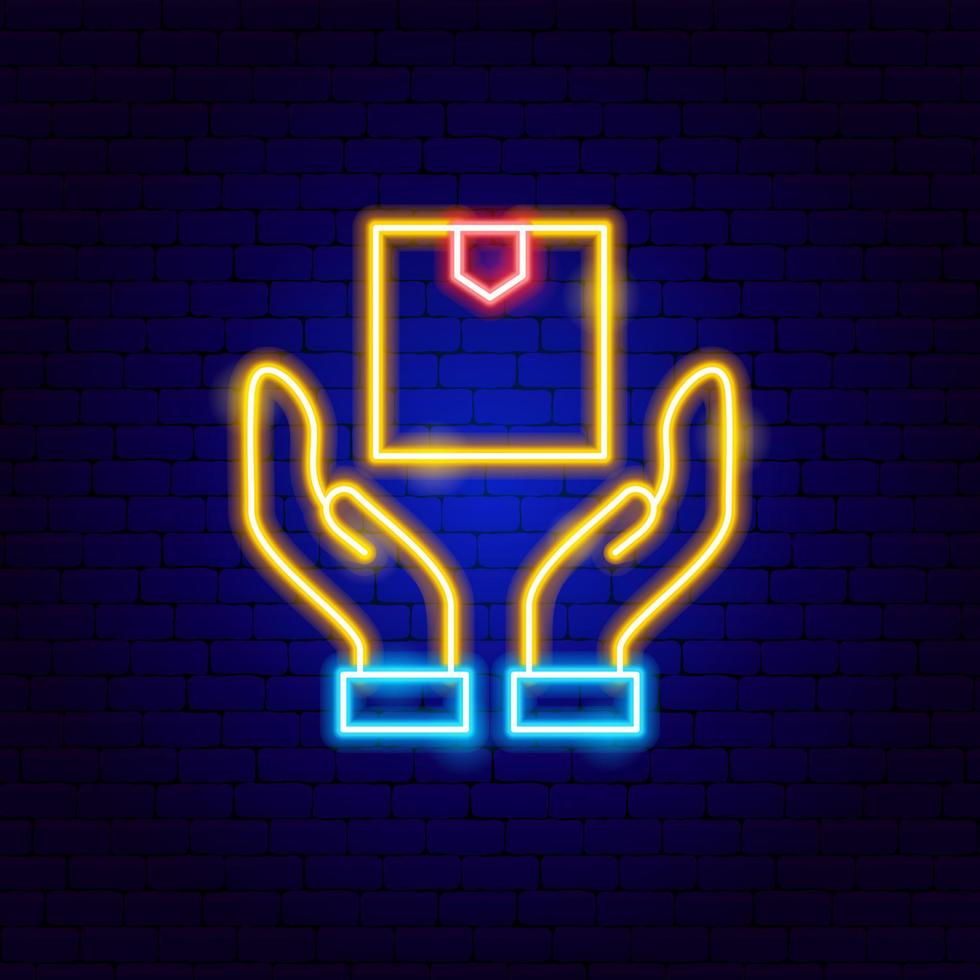 Hold Package Neon Sign vector