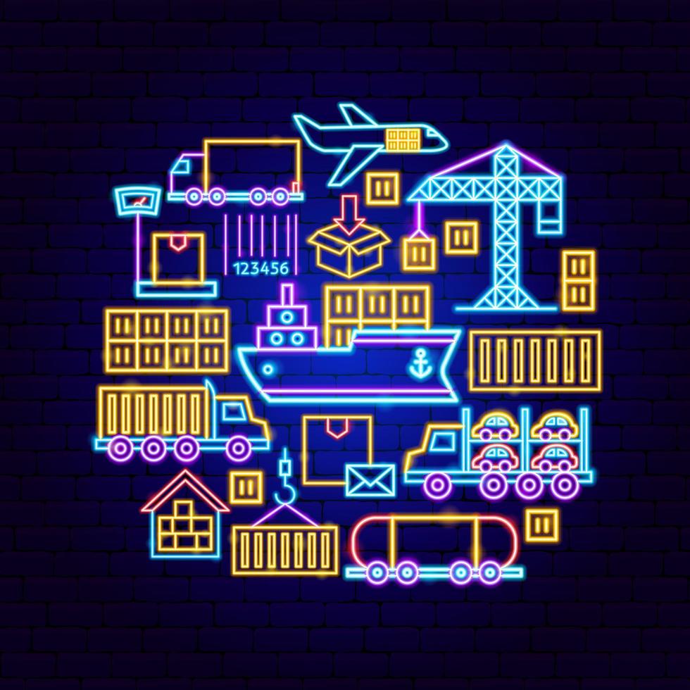 concepto de neón expreso de carga vector