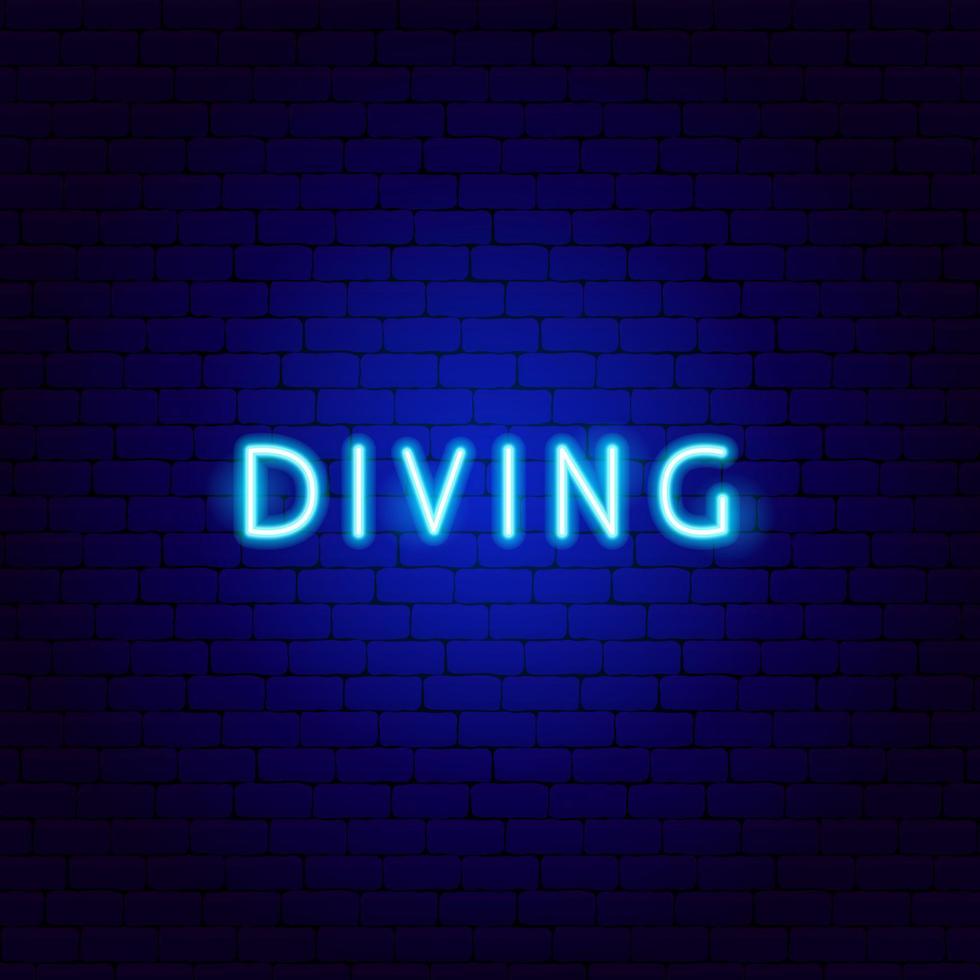 Diving Neon Text vector