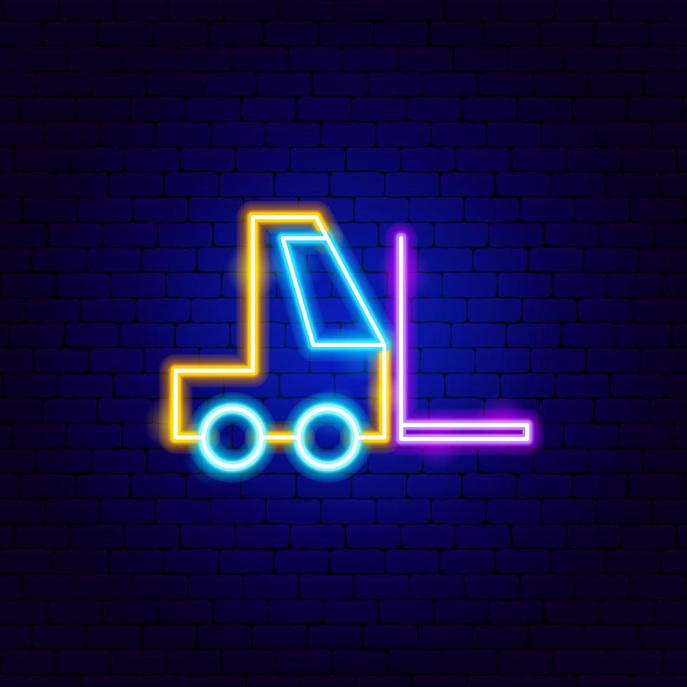 Forklift Neon Sign vector