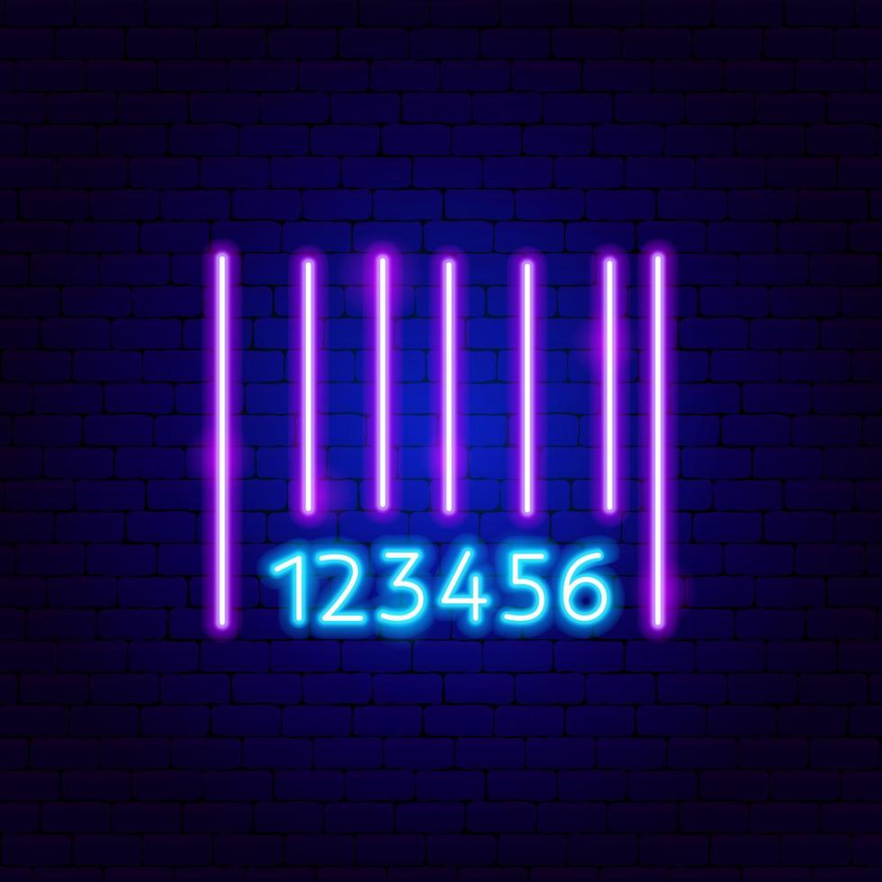 Barcode Neon Sign vector