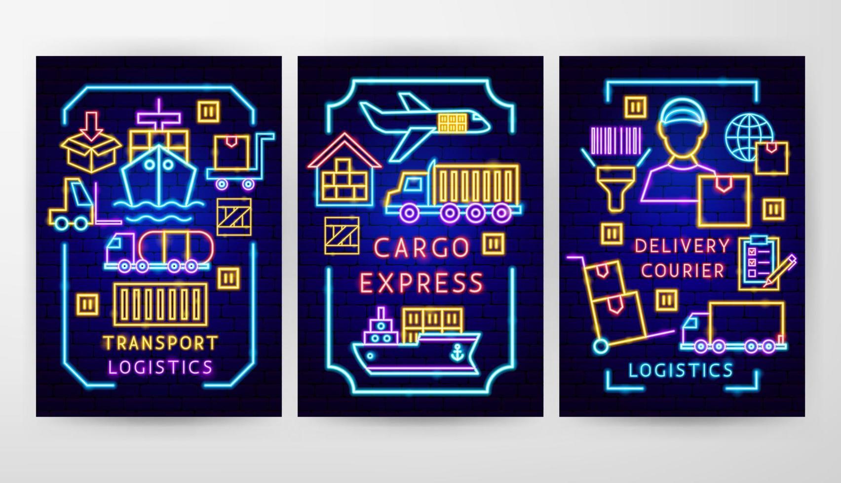 Cargo Neon Flyer Concepts vector