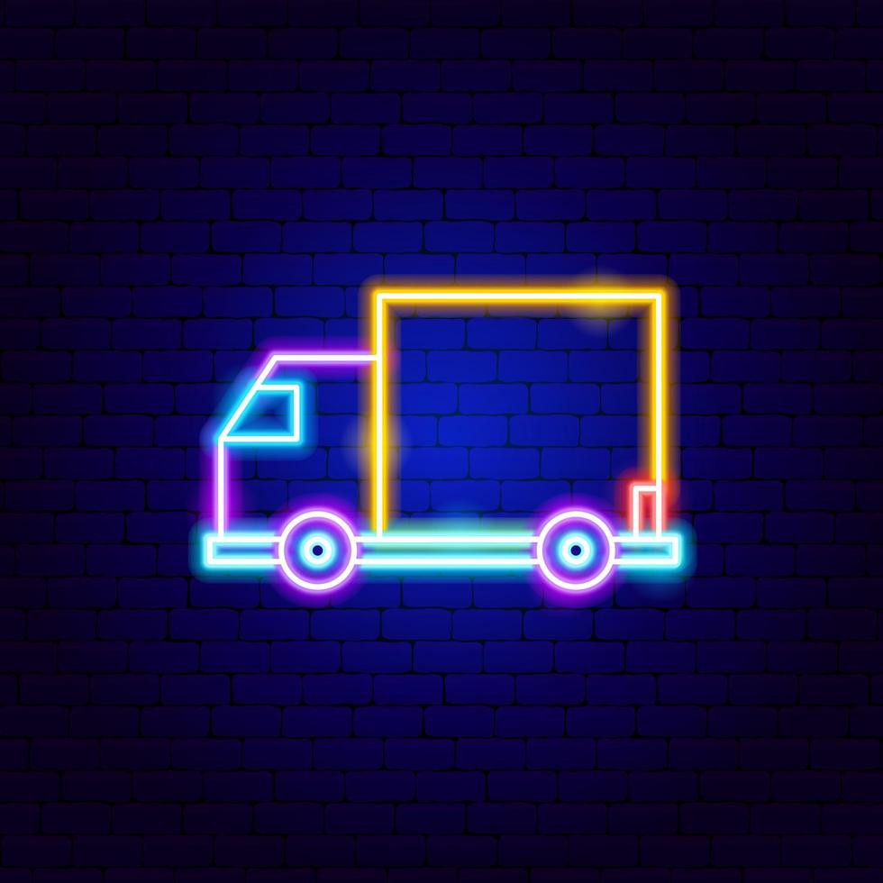 Cargo Truck Neon Sign vector