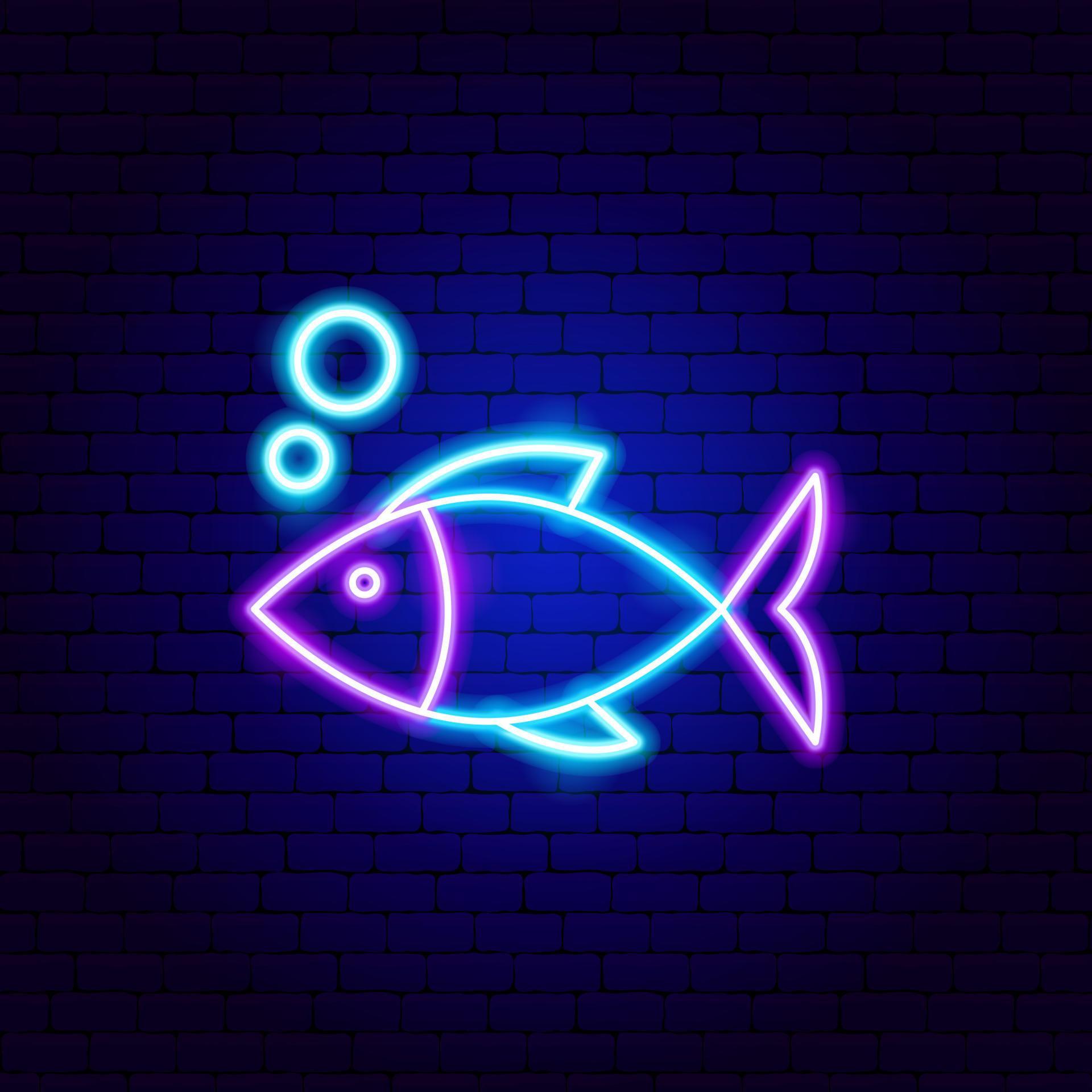 Sea Fish Neon Sign 4780662 Vector Art at Vecteezy