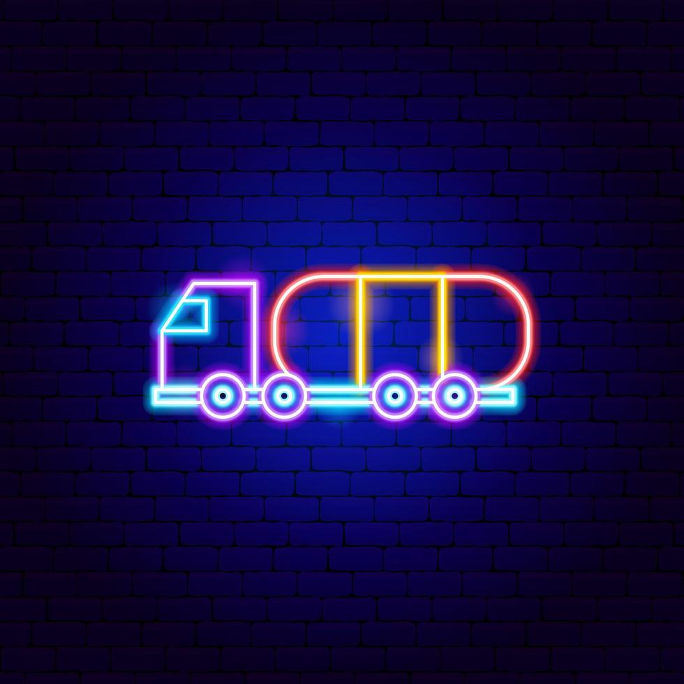 Fuel Tanker Truck Neon Sign vector