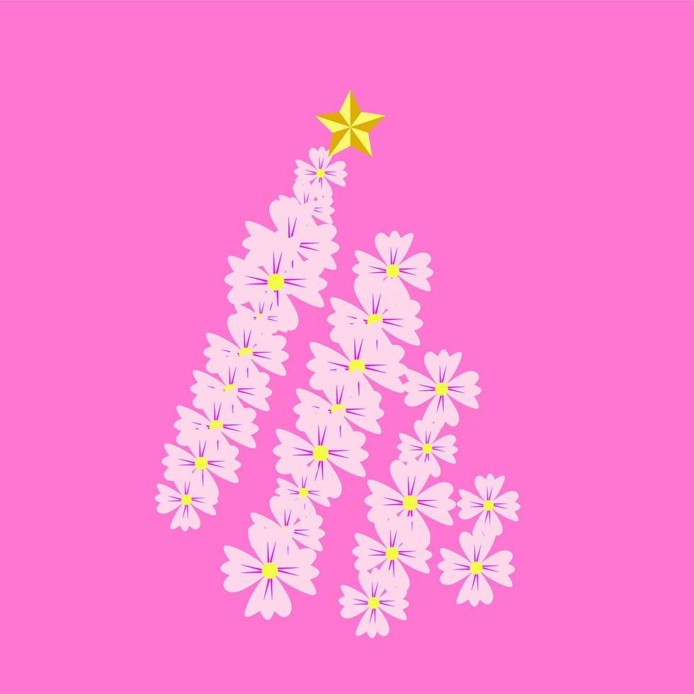 flower ornament for christmas tree decoration vector