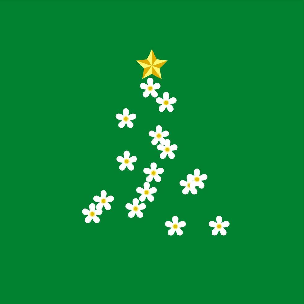 adorno de flores para la decoración del árbol de navidad vector