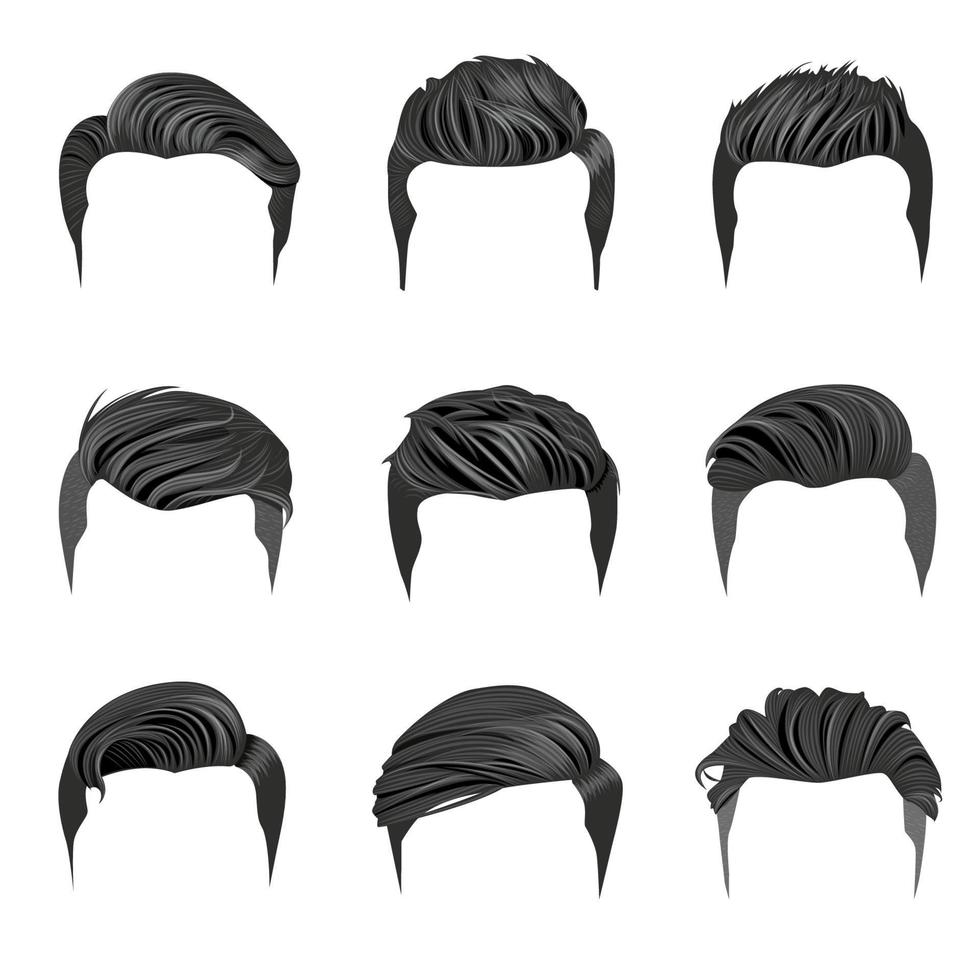 Set of Men's Hairstyles vector