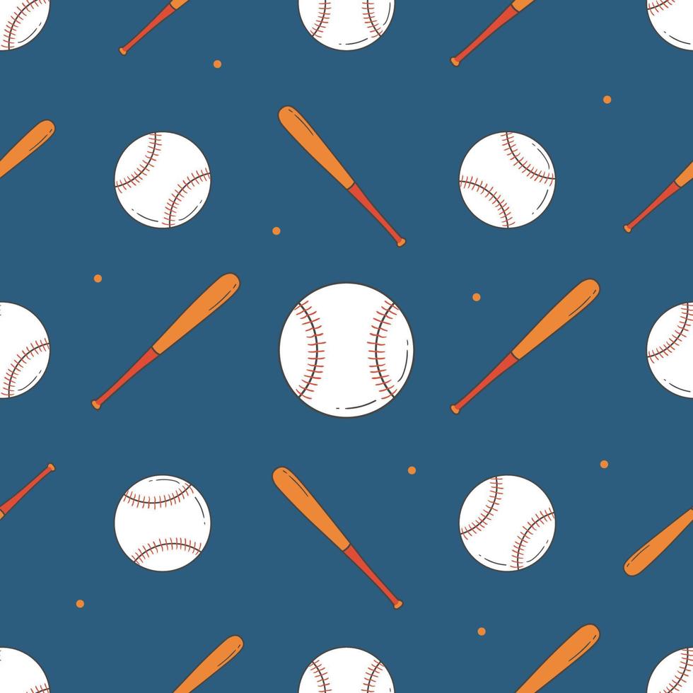 patrón sin costuras de béisbol. patrón de murciélago y pelota vector
