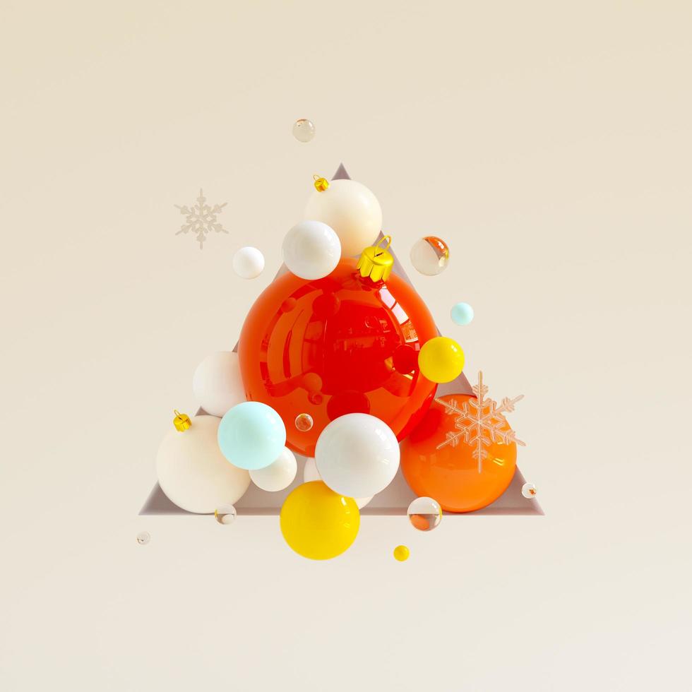 3D Render Abstract Winter Background, Christmas and new year background photo