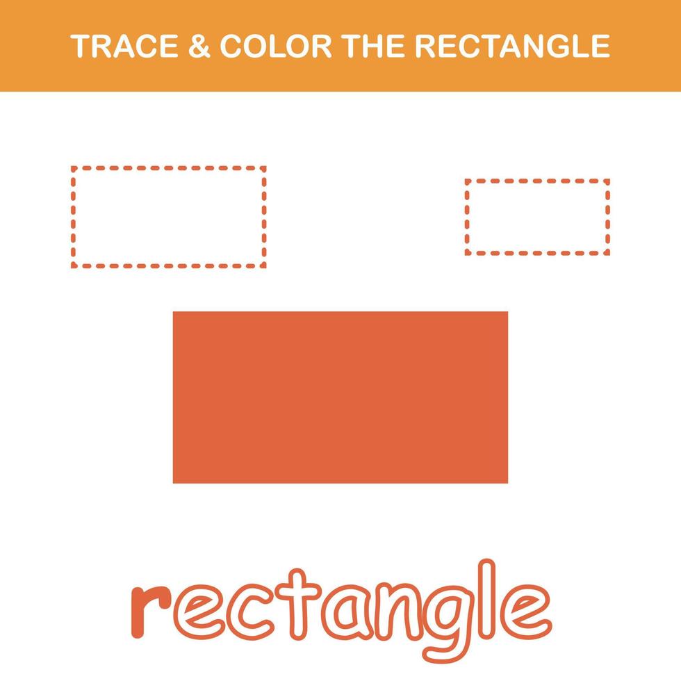 Trace and color worksheet vector