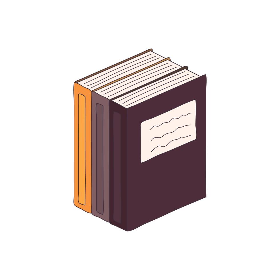Stack of books vector doodle illustration. Pile of books for school library or bookstore