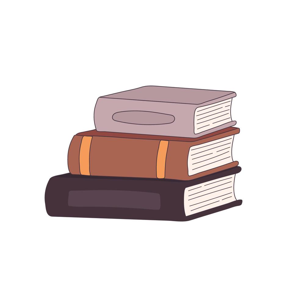 Stack of books vector doodle illustration. Pile of books for school library or bookstore