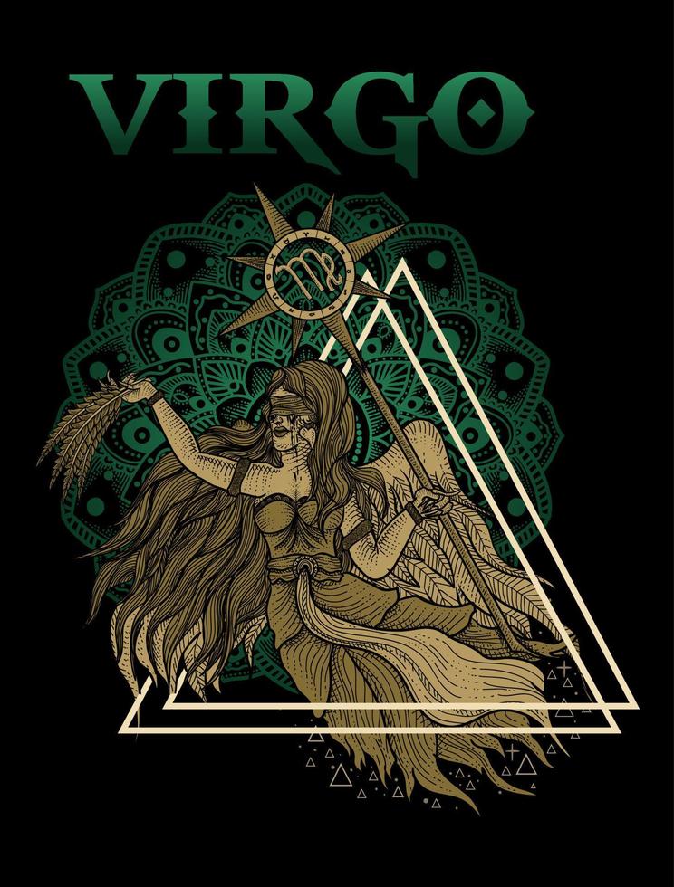 illustration Virgo zodiac symbol vector