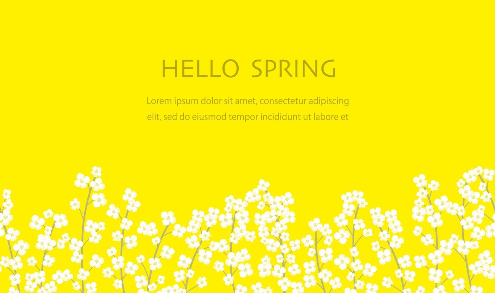 Seamless Field Mustard Floral Background Illustration With Text Space. Horizontally Repeatable. vector
