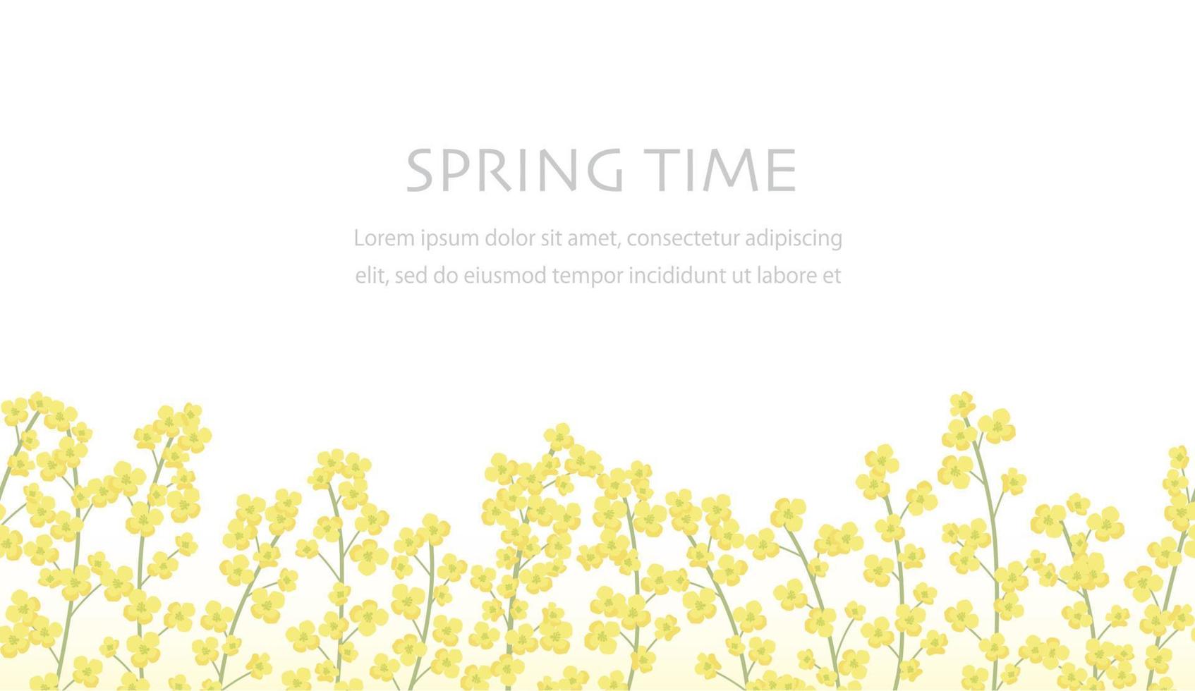 Seamless Field Mustard Floral Background Illustration With Text Space. Horizontally Repeatable. vector