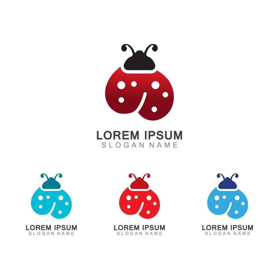 Lady bug animal beautiful vector illustration icon design template