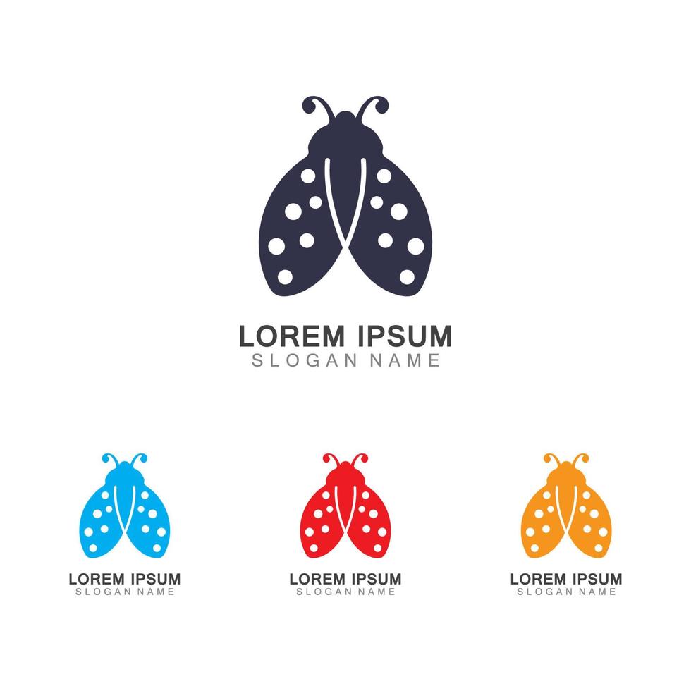 Lady bug animal beautiful vector illustration icon design template