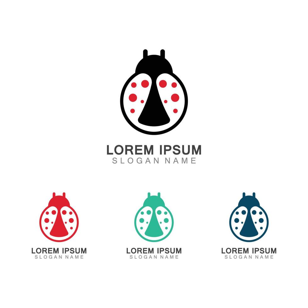 Lady bug animal beautiful vector illustration icon design template