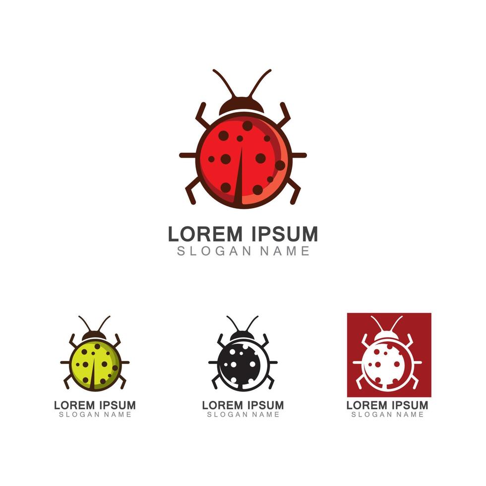 Lady bug animal beautiful vector illustration icon design template