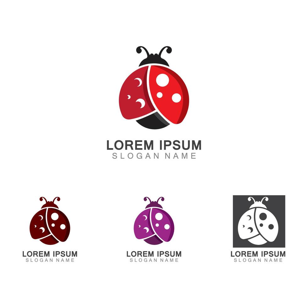 Lady bug animal beautiful vector illustration icon design template