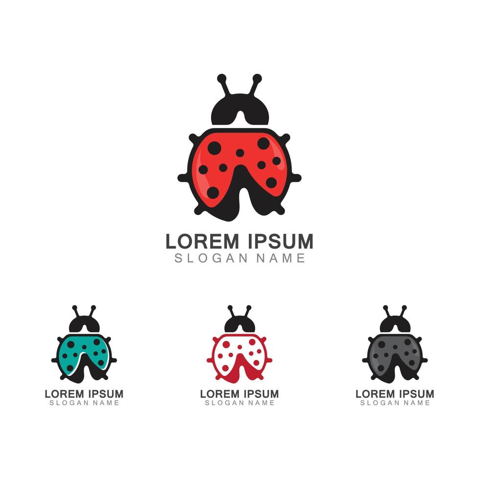 Lady bug animal beautiful vector illustration icon design template