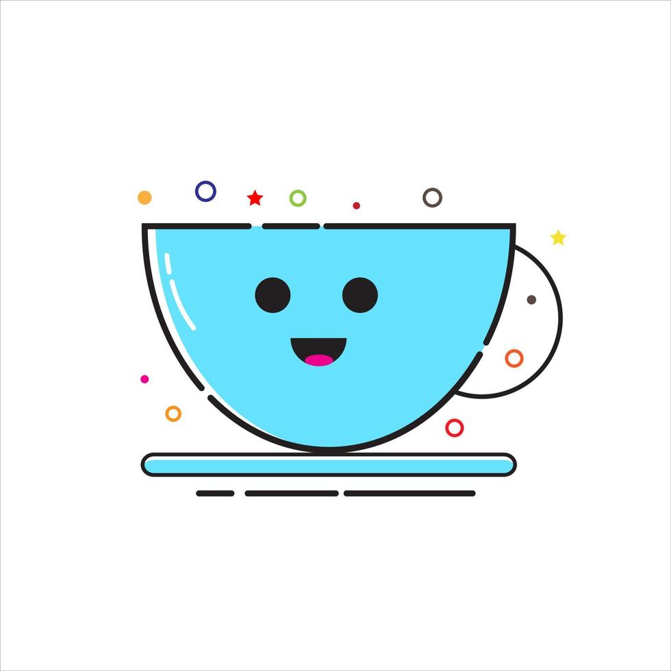 vector de diseño gráfico de taza con estilo mbe