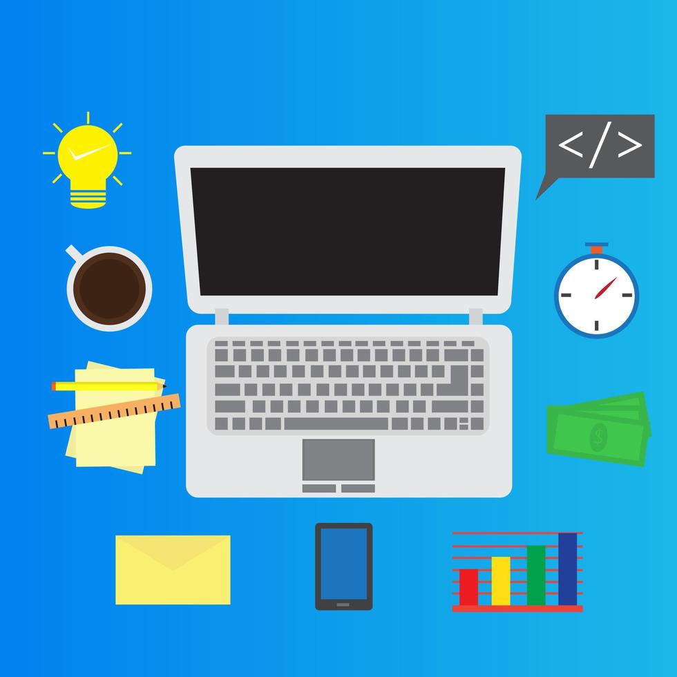 Freelancer illustration graphic flat design. vector