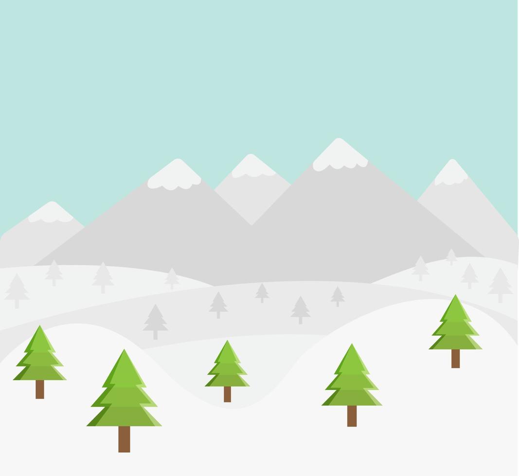 vector de diseño plano invierno en el bosque