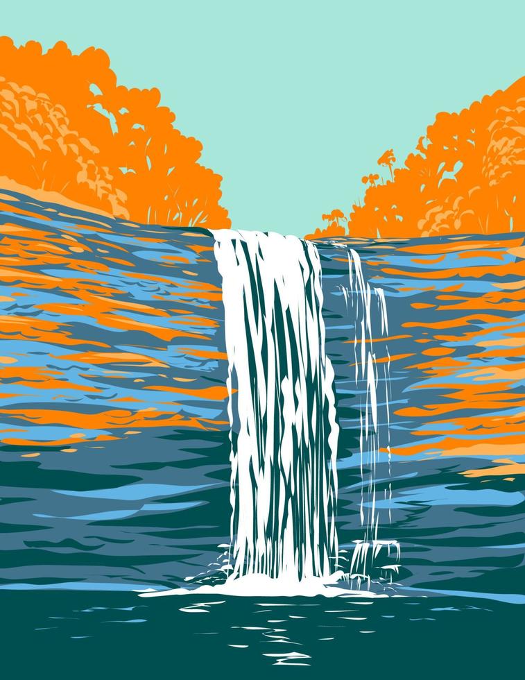 Cloudland Canyon State Park on the Western Edge of Lookout Mountain on Sitton Gulch Creek Georgia USA WPA Poster Art vector