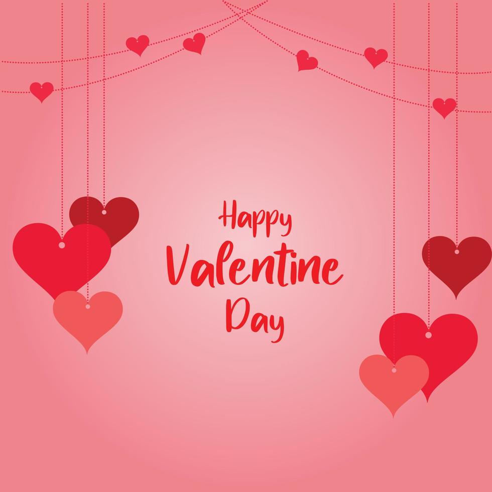 valentine day red and pink post design part twenty one vector