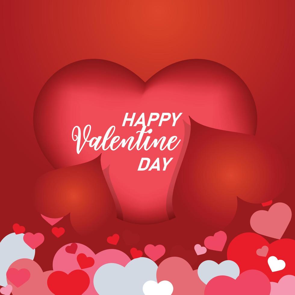 valentine day red and pink post design part thirty four vector