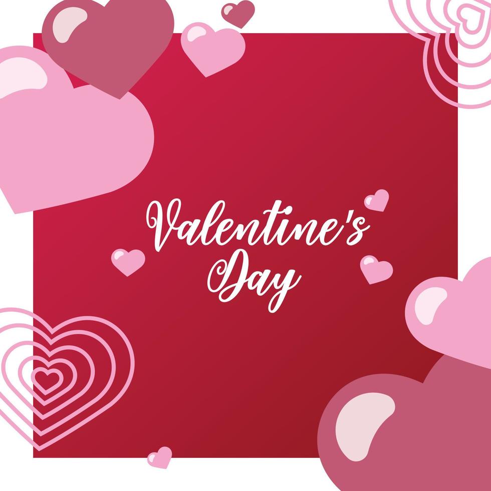 valentine day red and pink post design part thirty eight vector