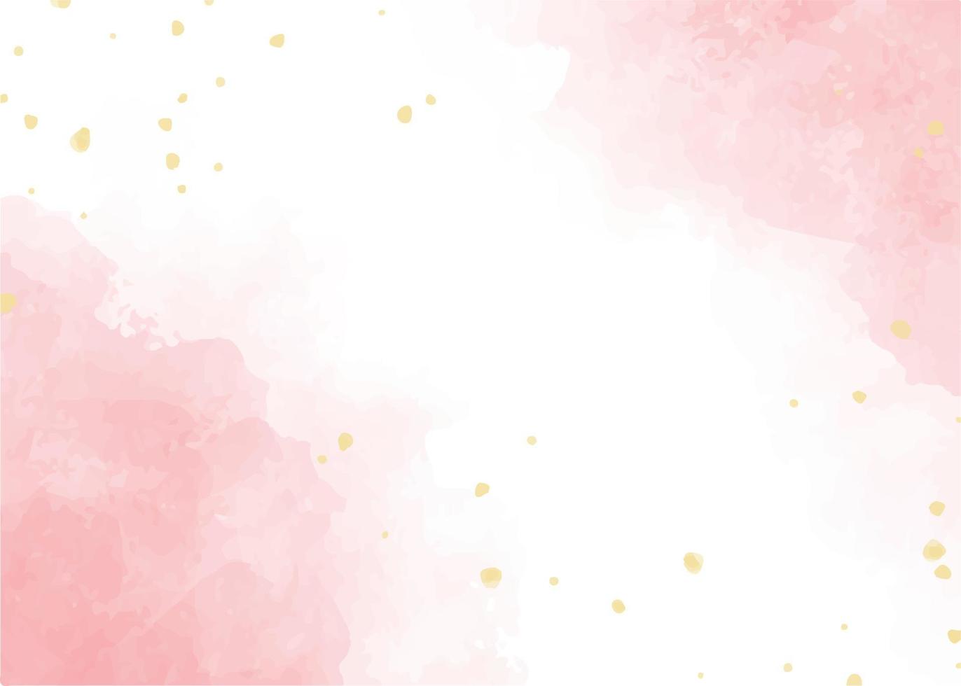 watercolor splash pink and gold glitter background vector