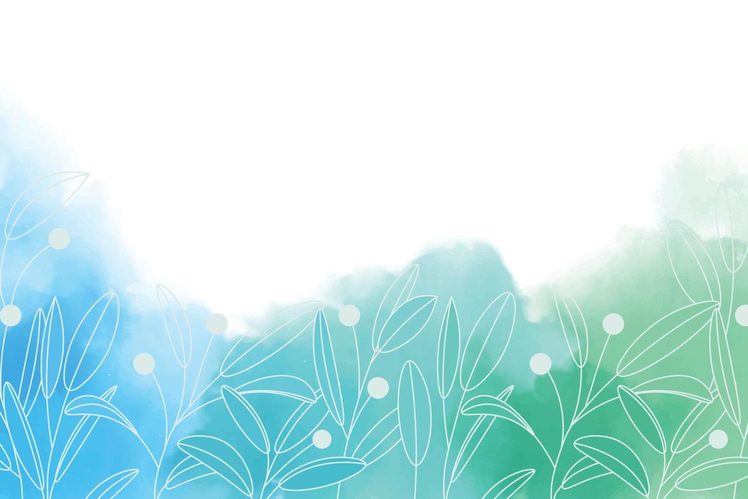 blue and green watercolor splash in cool tone vector