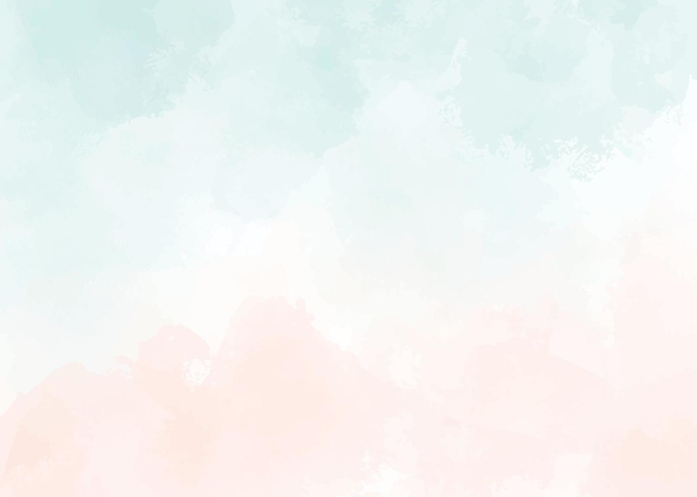 watercolor light green and old rose peach pink splash background vector