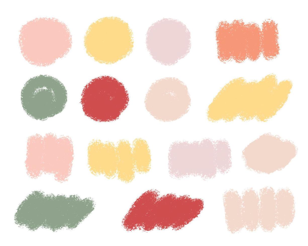 colorful pastel grunge brush paint badge banner background collection vector