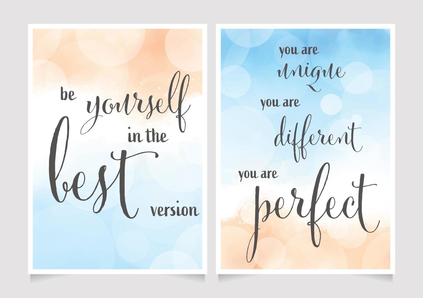 love yourself quote on beautiful watercolor beach background 5x7 card template vector