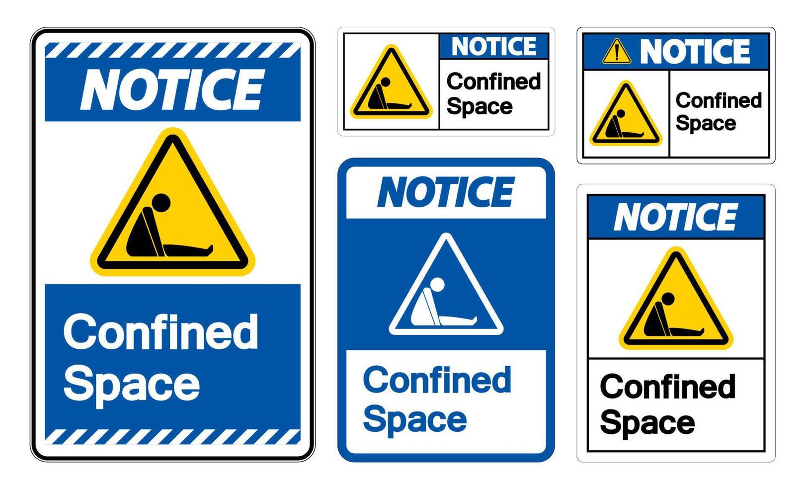 Caution Confined Space Symbol Sign Isolated On White Background vector