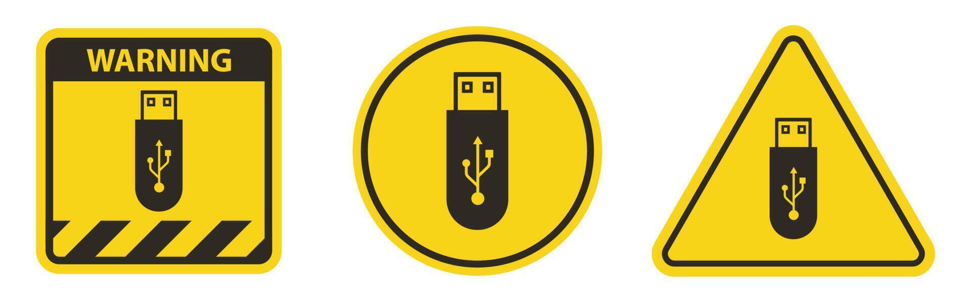 Icono de unidad flash USB símbolo de signo aislado sobre fondo blanco, ilustración vectorial eps.10 vector