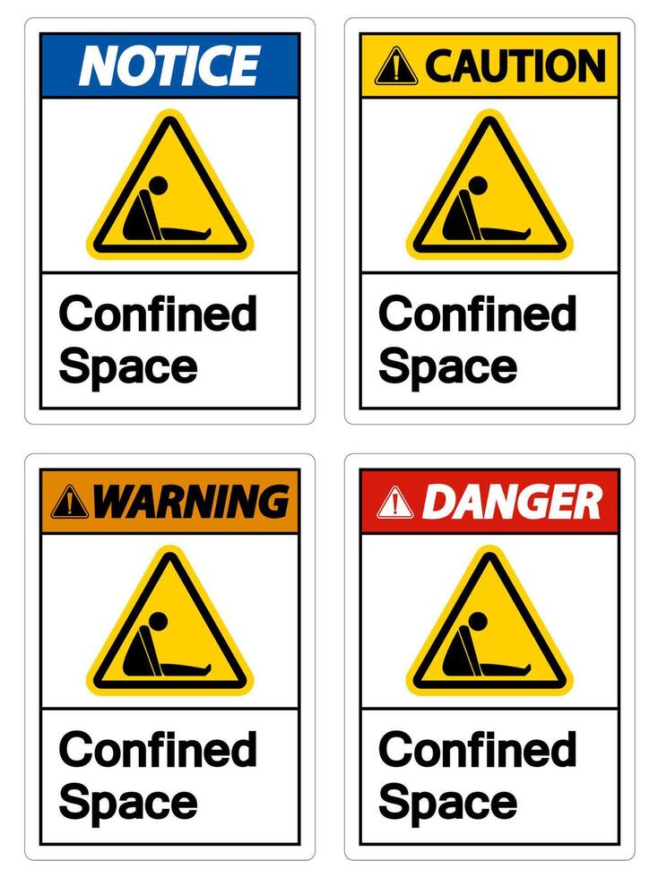 Caution Confined Space Symbol Sign Isolated On White Background vector