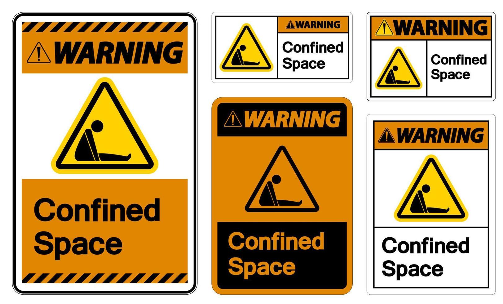 Caution Confined Space Symbol Sign Isolated On White Background vector