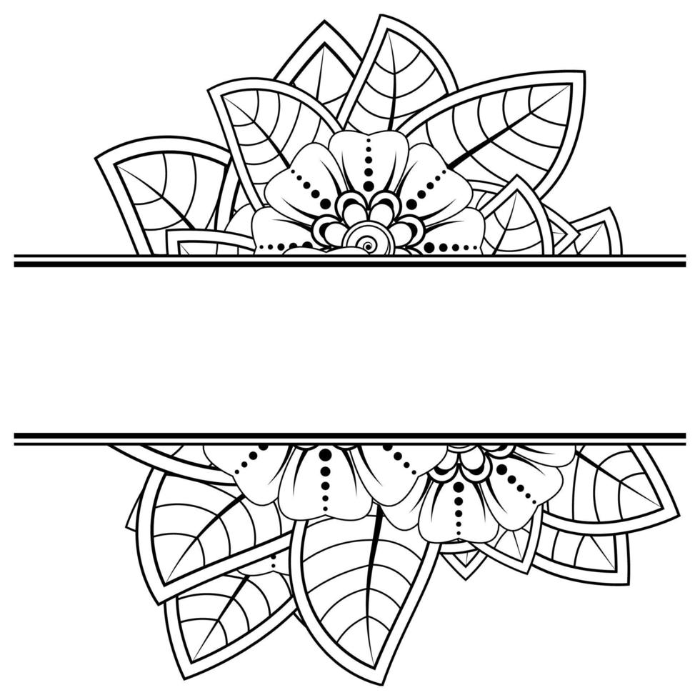 guarda la fecha con la flor mehndi. decoración en adornos étnicos orientales, doodle. vector