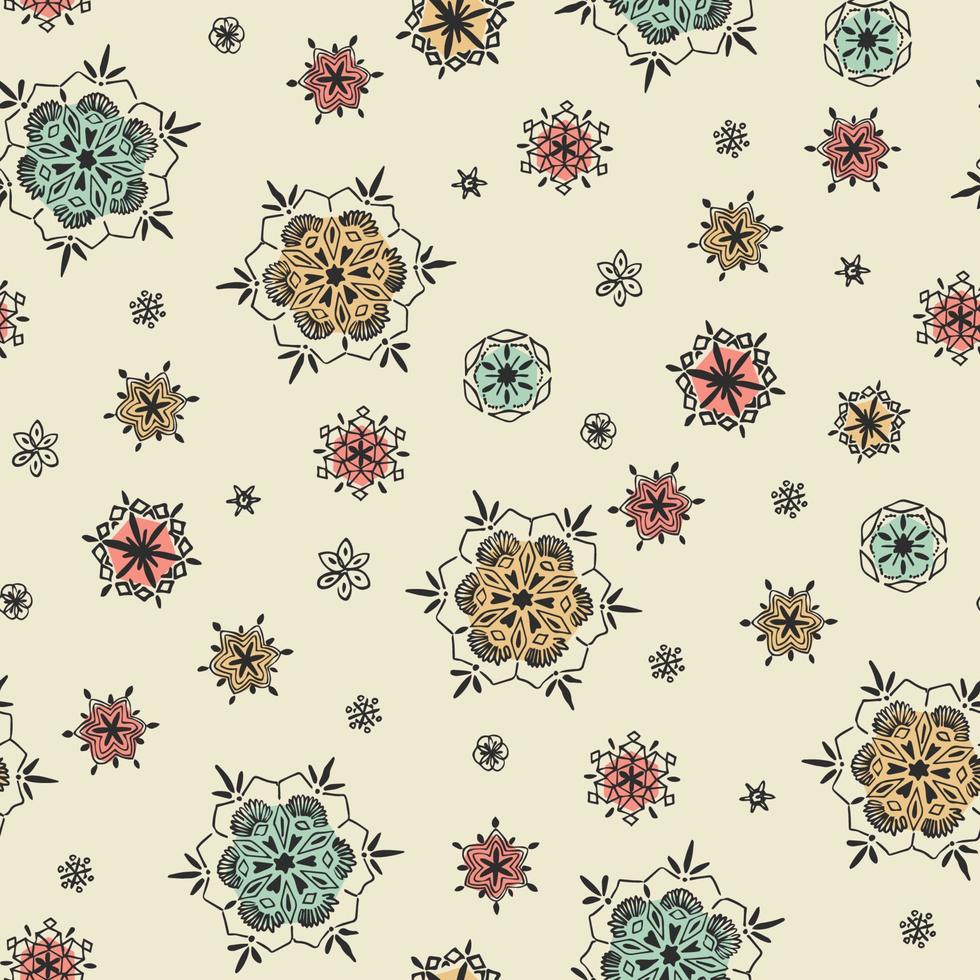 Vector ink pen drawing outline India flower illustration seamless repeat pattern fashion fabric and home decor print textile digital artwork