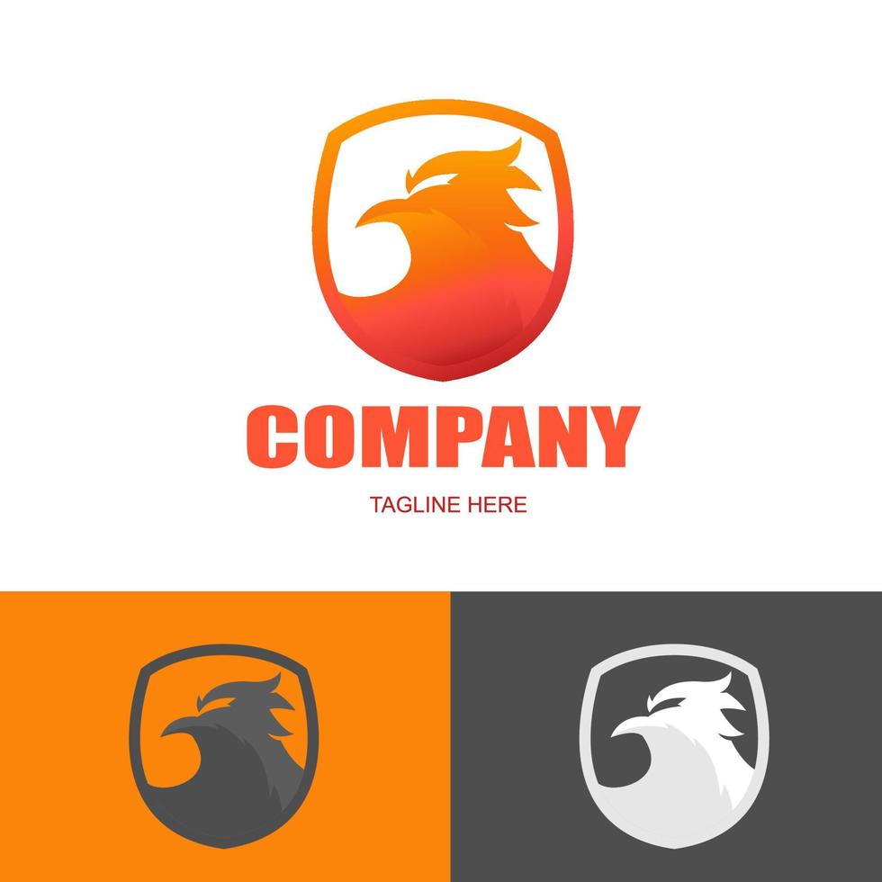 logotipo de escudo de aves vector